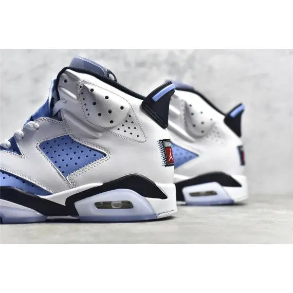 Air Jordan 6 Retro "UNC White" (UNC Home) — White / University Blue / Navy