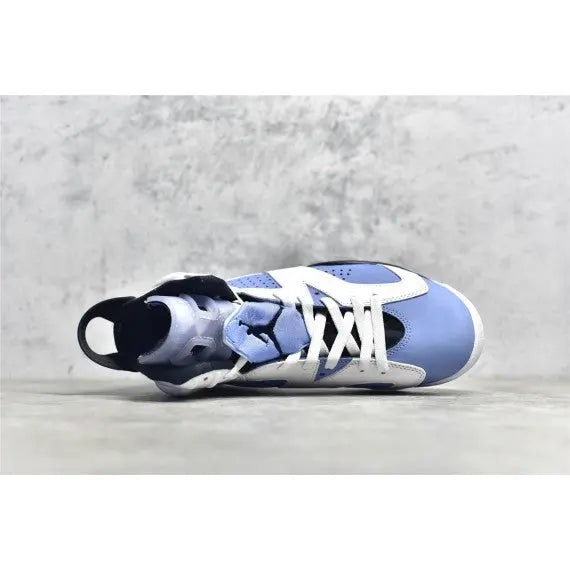 Air Jordan 6 Retro "UNC White" (UNC Home) — White / University Blue / Navy